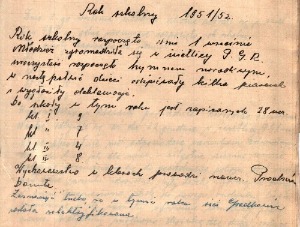 Karta w Kronice Szkolnej Karta w Kronice Szkolnej